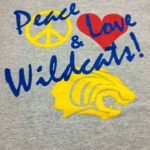Peace Love Wildcats, Moore, Oklahoma - Custom T shirts Printing near me - www.skyyscreenprinting.com