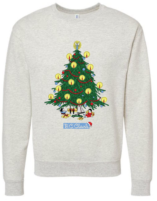 BC Clark Anniversary Holiday Sweatshirt.